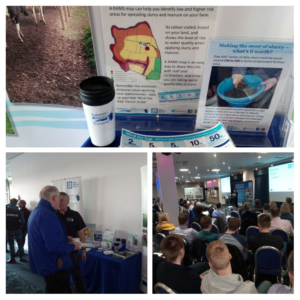 A montage of photos showing the Farming & Water Scotland stand at various events